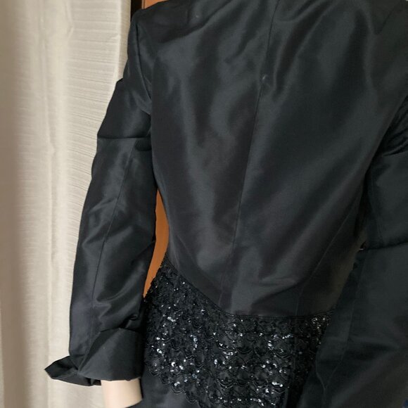 STUNNING COUTURE BAGDLEY MISCHKA COCKTAIL BEADED STRAPLESS DRESS & JACKET 8 SILK - Picture 8 of 10